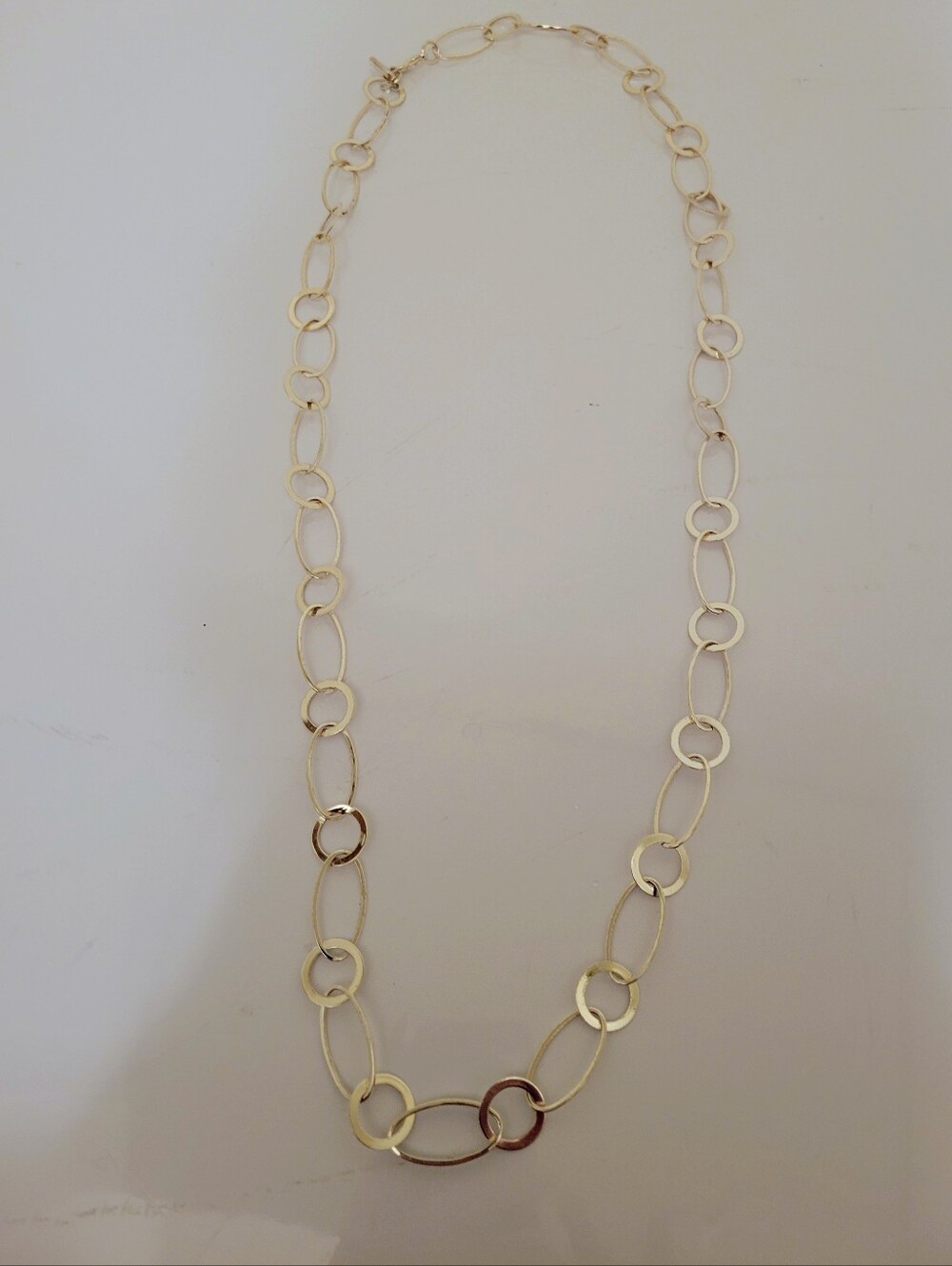 Kenneth Cole New York Y2K Silver Tone Circle & Oval Link Necklace 18"